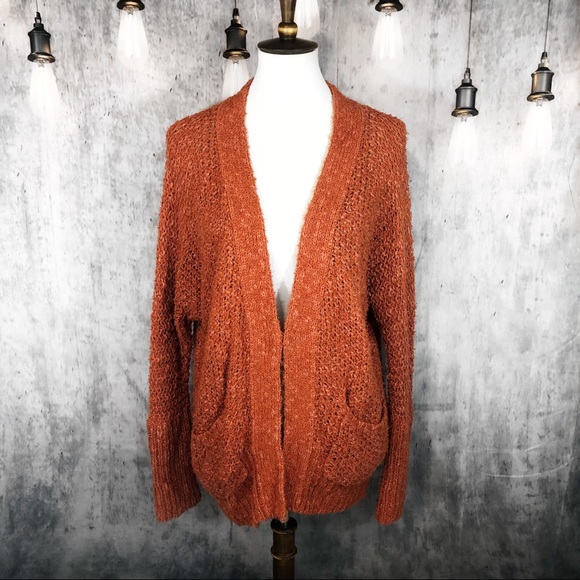 Free People Sweaters - Free People Burnt Orange Fuzzy Cardigan size S
